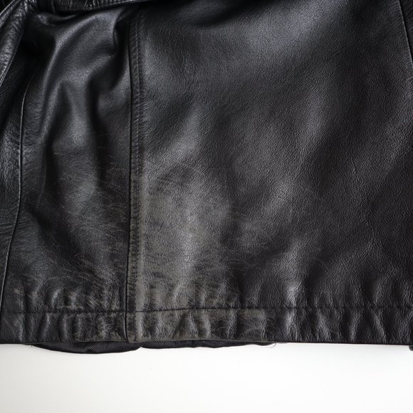 Wilson Men's Leather Vintage Coat Jacket, Genuine Black Leather Jacket, Large - Picture 13 of 15